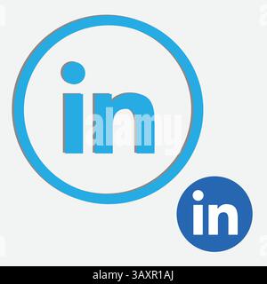 LinkedIn Offizielle Ikone und in einzigartiger blauer Farbe Ikone Vektorkunst Stock Vektor