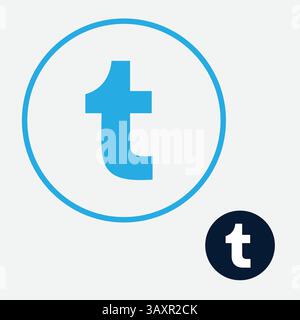 Tumblr-Logo, Symbol mit blauem Design. Symbol „Tumblr festlegen“ Stock Vektor
