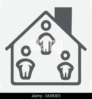 Haushaltssymbole, Familiensymbole, Heimsymbole, Symbole und hochwertige Grafikelemente. Moderne Schilder, lineare Piktogramme, Objekte, gefüllte Symbole Stock Vektor