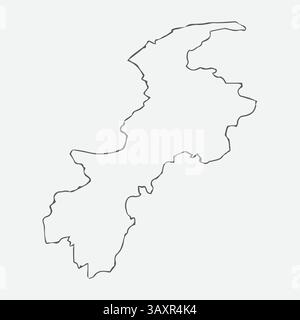 Khyber Pakhtunkhwa Gliederungskarte Pakistan Provinz Vektor-Kunst Stock Vektor