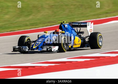 Oktober 2016 – Austin, Texas, USA S - Formel-1-Fahrer üben vor dem Rennen auf der Rennstrecke Circuit of the Americas in Austin, Texas. (Bild: © Dan Wozniak via ZUMA Wire) Stockfoto