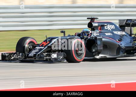 Oktober 2016 – Austin, Texas, USA S - Formel-1-Fahrer üben vor dem Rennen auf der Rennstrecke Circuit of the Americas in Austin, Texas. (Bild: © Dan Wozniak via ZUMA Wire) Stockfoto