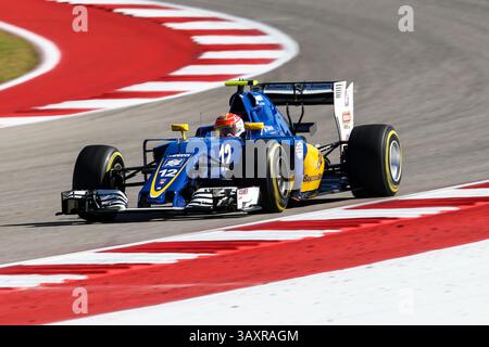 Oktober 2016 – Austin, Texas, USA S - Formel-1-Fahrer üben vor dem Rennen auf der Rennstrecke Circuit of the Americas in Austin, Texas. (Bild: © Dan Wozniak via ZUMA Wire) Stockfoto