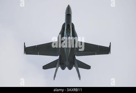 23. Oktober 2016 – Melbourne, Victoria, Australien – Eine Royal Australian Air Force FA-18 fliegt vor dem Rennen der MotoGP-Kategorie bei der australischen MotoGP 2016 auf Phillip Island, Australien, vorbei. (Kreditbild: © Theo Karanikos via ZUMA Wire) Stockfoto