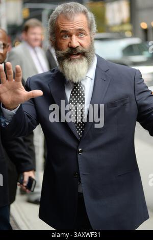 1. November 2016 - New York, NY, USA - November 2016 New York City. Mel Gibson kam am November 2016 in New York City an, um einen Auftritt in The Late Show with Stephen Colbert aufzunehmen. (Foto: © Kristin Callahan/Ace Pictures via ZUMA Press) Stockfoto
