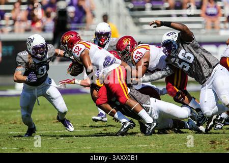 September 2016 – Fort Worth, Texas, USA David Montgomery (32) im Spiel zwischen Iowa State Cyclones und den TCU Horned Frogs im Amon G. Carter Stadium in Fort Worth, Texas. (Bild: © Dan Wozniak via ZUMA Wire) Stockfoto