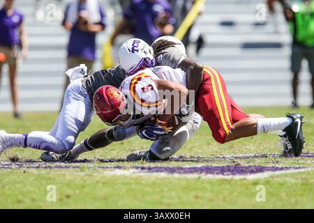 September 2016 – Fort Worth, Texas, USA S - Iowa State Cyclones Wide Receiver Allen Lazard (5) im Spiel zwischen Iowa State Cyclones und den TCU Horned Frogs im Amon G. Carter Stadium in Fort Worth, Texas. (Bild: © Dan Wozniak via ZUMA Wire) Stockfoto
