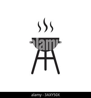 BBQ-Grill-Symbol. Symbol für Grillgarung. Form der Dampfwärme. Vektor-Picknickobjekt. Stock Vektor