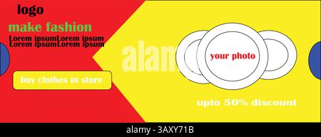 Fashion Sale Social Media Facebook Cover Design Vorlage. Verkauf Social Media Deckblatt Design-Vorlage, Promotion Brand Fashion Super Sale Banner. Stock Vektor