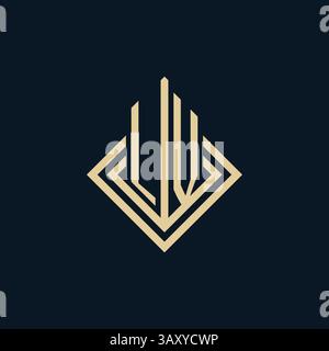 Initialen LV Logo Rautenlinien Form Stil, Luxus moderne Immobilien Logo Design Vektorgrafik Stock Vektor