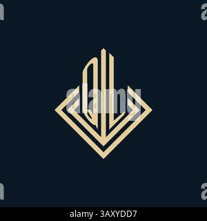 Initialen QL Logo Rautenlinien Form Stil, Luxus moderne Immobilien Logo Design Vektor Grafik Stock Vektor