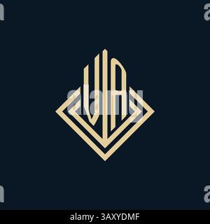 Initialen VA Logo Rautenlinien Form Stil, Luxus moderne Immobilien Logo Design Vektorgrafik Stock Vektor