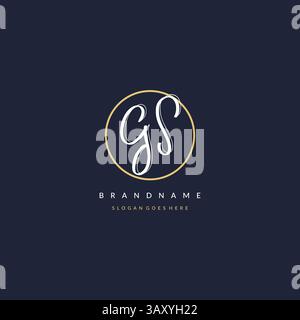Initial Letter GS Logo Monogramm femininer Stil mit kreisenden Design Ideen Vektorgrafik Stock Vektor