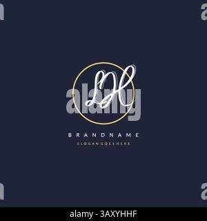 Initial Letter LH Logo Monogramm femininer Stil mit kreisenden Design Ideen Vektorgrafik Stock Vektor