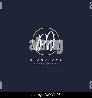 Initial Letter PJ-Logo Monogramm femininer Stil mit kreisenden Design Ideen Vektorgrafik Stock Vektor