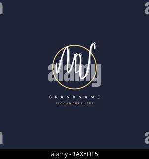 Initial Letter MV Logo Monogramm femininer Stil mit kreisenden Design Ideen Vektorgrafik Stock Vektor