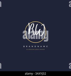 Initial Letter RW Logo Monogramm femininer Stil mit kreisenden Design Ideen Vektorgrafik Stock Vektor