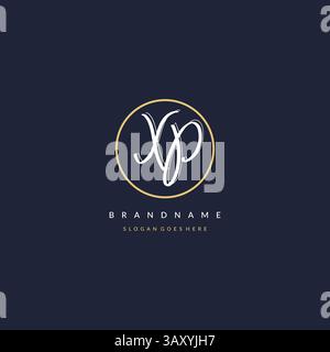 Initial Letter XP Logo Monogramm femininer Stil mit kreisenden Design Ideen Vektorgrafik Stock Vektor
