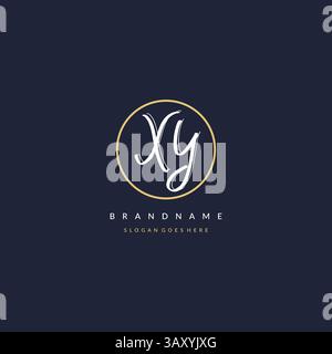 Initial Letter XY Logo Monogramm femininer Stil mit kreisenden Design Ideen Vektorgrafik Stock Vektor