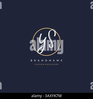 Initial Letter YS Logo Monogramm femininer Stil mit kreisenden Design Ideen Vektorgrafik Stock Vektor
