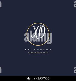 Initial Letter XO Logo Monogramm femininer Stil mit kreisenden Design Ideen Vektorgrafik Stock Vektor