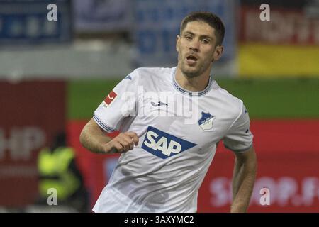 Deutschland: Fußball 1. Bundesliga, Spieltag 8 - 1. FC Heidenheim-TSG Hoffenheim, Voith-Arena, Heidenheim, Andrej KRAMARIC TSG Hoffenheim Stockfoto