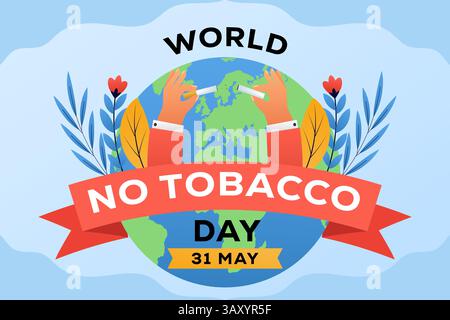 Welt-kein-Tabak-Tag-Hintergrund-Illustration im Verlaufsstil Stock Vektor