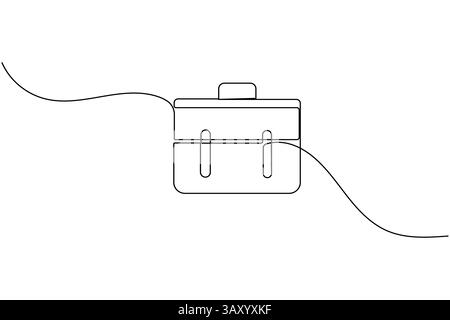 Aktenkoffer durchgehende einzeilige Zeichnung und minimalistischer Stil isolieren das Symbol für den Konturvektor Stock Vektor