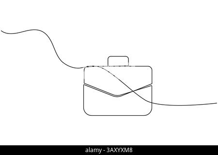 Aktenkoffer durchgehende einzeilige Zeichnung und minimalistischer Stil isolieren das Symbol für den Konturvektor Stock Vektor
