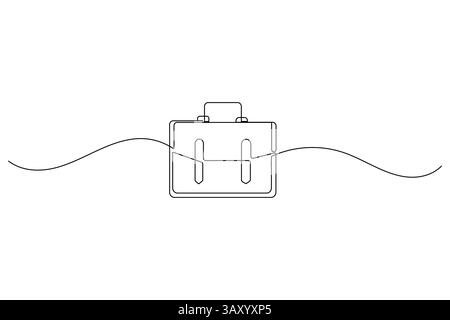 Aktenkoffer durchgehende einzeilige Zeichnung und minimalistischer Stil isolieren das Symbol für den Konturvektor Stock Vektor