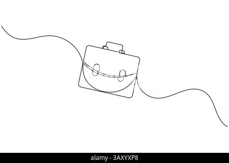 Aktenkoffer durchgehende einzeilige Zeichnung und minimalistischer Stil isolieren das Symbol für den Konturvektor Stock Vektor