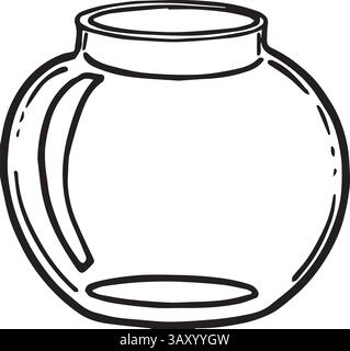 Leere Glasvase, Glas Vektor-grafische Illustration mit runder Form, geeignet für Lebensmittelverpackung, Etikettendesign, Kräutertee-Branding, Floristik und DIY Stock Vektor