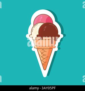 Illustrationsvektorgrafik des Eisaufklebers Stock Vektor