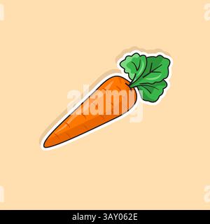 Vektorillustration des Karottenaufklebers Stock Vektor