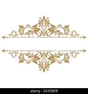 Vintage Gold Rahmen auf weißem Hintergrund. Grafisches Vektordesign. Stock Vektor