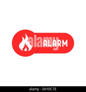 Einfache rote Feueralarm-Blase Stock Vektor