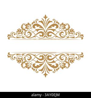 Vintage Gold Rahmen auf weißem Hintergrund. Grafisches Vektordesign. Stock Vektor