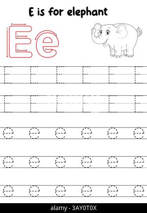 Umlaufbuchstabe E in Groß- und Kleinbuchstaben. Stock Vektor