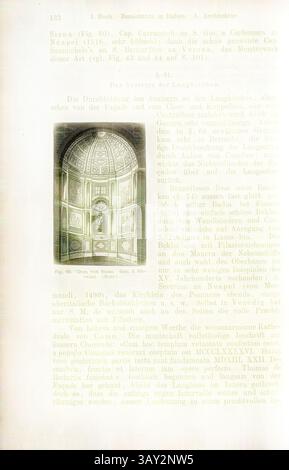 Eine detaillierte architektonische Illustration, die die Innenarchitektur einer historischen Kirche zeigt, mit kunstvollen Mustern und raffinierten Strukturen, begleitet von beschreibenden Texten, die ihre historische Bedeutung und Kunstfertigkeit diskutieren., Dom von Siena. Cap. S. Giovanni, Kathedrale Santa Maria Assunta in Siena, signiert: Nohl, Abb. 80, S. 132, Nohl, Max, 1867, Jacob Burckhardt; Wilhelm Lübke: Geschichte der neueren Baukunst. Stuttgart: Verlag von Ebner & Seubert, 1867., Klassische Kunst mit modernem Twist neu interpretiert von Artotop Stockfoto