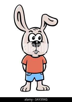 Lustiger Großohr-Hase in Shorts Stock Vektor
