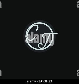 Initialen CT-Logo-Monogramm mit einfacher kreisförmiger, inspirierender Vektorgrafik Stock Vektor