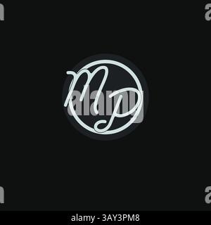 Initialen MP-Logo-Monogramm mit einfacher kreisförmiger Vektorgrafik Stock Vektor