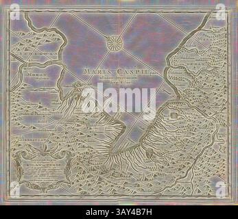 Eine detaillierte historische Karte, die die Region rund um das Kaspische Meer zeigt, mit verschiedenen Ortsnamen, geografischen Wahrzeichen und kartographischen Dekorationen. Die komplizierten Linien und Verzierungen präsentieren eine Vintage-Ästhetik und betonen die Topographie und wichtige Orte der Region., neue Karte der Provinz Kilan in Persien, insbesondere dieses Teils des Kaspischen Meeres, der die Küsten dieser Provinz umspült, Karte der Gegend um die iranische Stadt Keilan und die Küste des Kaspischen Meeres aus dem 18. Jahrhundert, signiert: Dressée sur les nouvelles Observations des plus habiles Stockfoto