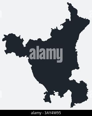 Haryana Karte. Nur eine einfache Grenzkarte. Form des Status. Flache leere Haryana-Umrisse. Abbildung der Vektorbegrenzung. Stock Vektor