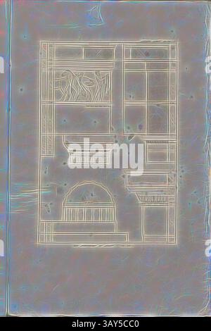 Ein stilisiertes architektonisches Design mit einer Reihe von geometrischen Formen und Mustern, das eine Mischung aus offenen Räumen und strukturierten Elementen zeigt, die an modernistische Einflüsse erinnern., das Parthenon nach Athen. Pl. VII, Hauptstadt und Eingliederung der Säulen der Parthenon-Veranda auf der Akropolis in Athen, PL. I, Dev. VI, 1829, James Stuart, Revett Nicholas: Die Alterthümer zu Athen. Erster Theil. Leipzig und Darmstadt: Verlag von Carl Wilhelm Leske, [1829], Klassische Kunst mit modernem Twist von Artotop neu interpretiert Stockfoto