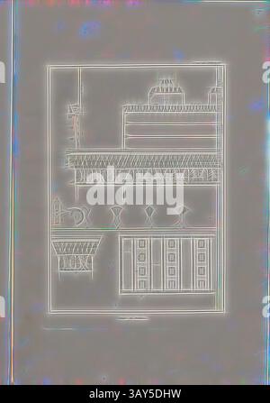 Ein kompliziertes architektonisches Design mit kunstvollen Details, Schichten dekorativer Elemente und einer Reihe von Fenstern mit unterschiedlichen geometrischen Mustern., Tempel des Erecheus, Teile des Erechtheion in Athen, PL. II, Abl. XVIII, 1829, James Stuart, Revett Nicholas: Die Alterthümer zu Athen. Erster Theil. Leipzig und Darmstadt: Verlag von Carl Wilhelm Leske, [1829], Klassische Kunst mit modernem Twist von Artotop neu interpretiert Stockfoto