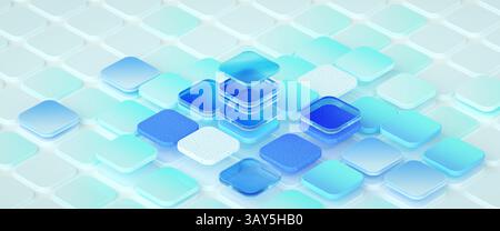 Technologie, Datenübertragung, Datenbank, generative Ai, LLM, großes Sprachmodell, API, Datenintegration, Transaktionskonzept Stockfoto