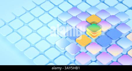 Technologie, Datenübertragung, Datenbank, generative Ai, LLM, großes Sprachmodell, API, Datenintegration, Transaktionskonzept Stockfoto