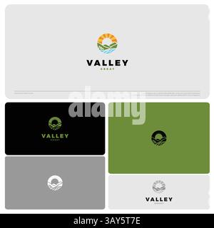Illustration des Country Valley Logo-Vektorsymbols Stock Vektor