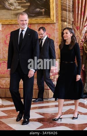 König Felipe VI. Von Spanien, Königin Letizia von Spanien, nimmt am 22. April 2025 im Königspalast in Madrid Teil Stockfoto